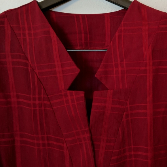 Work! Red Dressy Blouse NWOT - Picture 2 of 6